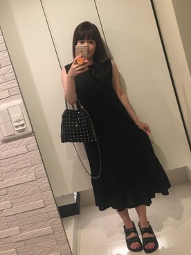 「birthdaybashのアイテム（ワンピース、ブラック系）」を使った、ゆみりんさん（レディース・163cm）の夏コーディネート
