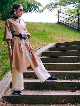 「アイテム（シャツワンピース）」を使った、miekakoさん（レディース・166cm・20代）の秋コーディネート