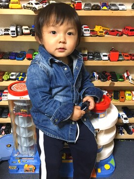 「DENIM BAR（デニム　バー）のアイテム」を使った、り　　さん（キッズ・80cm）の冬コーディネート