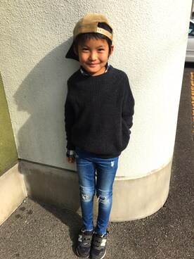 「Arnold Palmer（アーノルドパーマー）のアイテム（帽子）」を使った、り　　さん（キッズ・121cm）の冬コーディネート