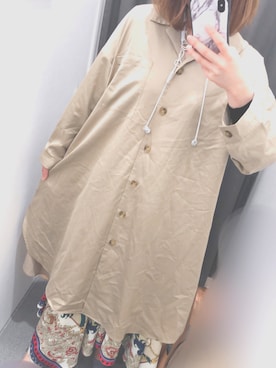 「花見」｜「アイテム（シャツワンピース）」を使った、ゆさん（レディース・158cm）の春コーディネート