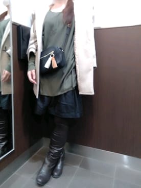 「オシャレウォーカー」｜「アイテム（ダッフルコート）」を使った、にゃっつん。さん（レディース・164cm）の冬コーディネート