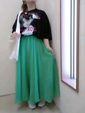 「アイテム（イヤリング）」を使った、にゃっつん。さん（レディース・164cm）の夏コーディネート