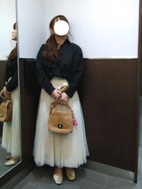 「Fluffy（フラッフィ）のアイテム」を使った、にゃっつん。さん（レディース・164cm）の春コーディネート