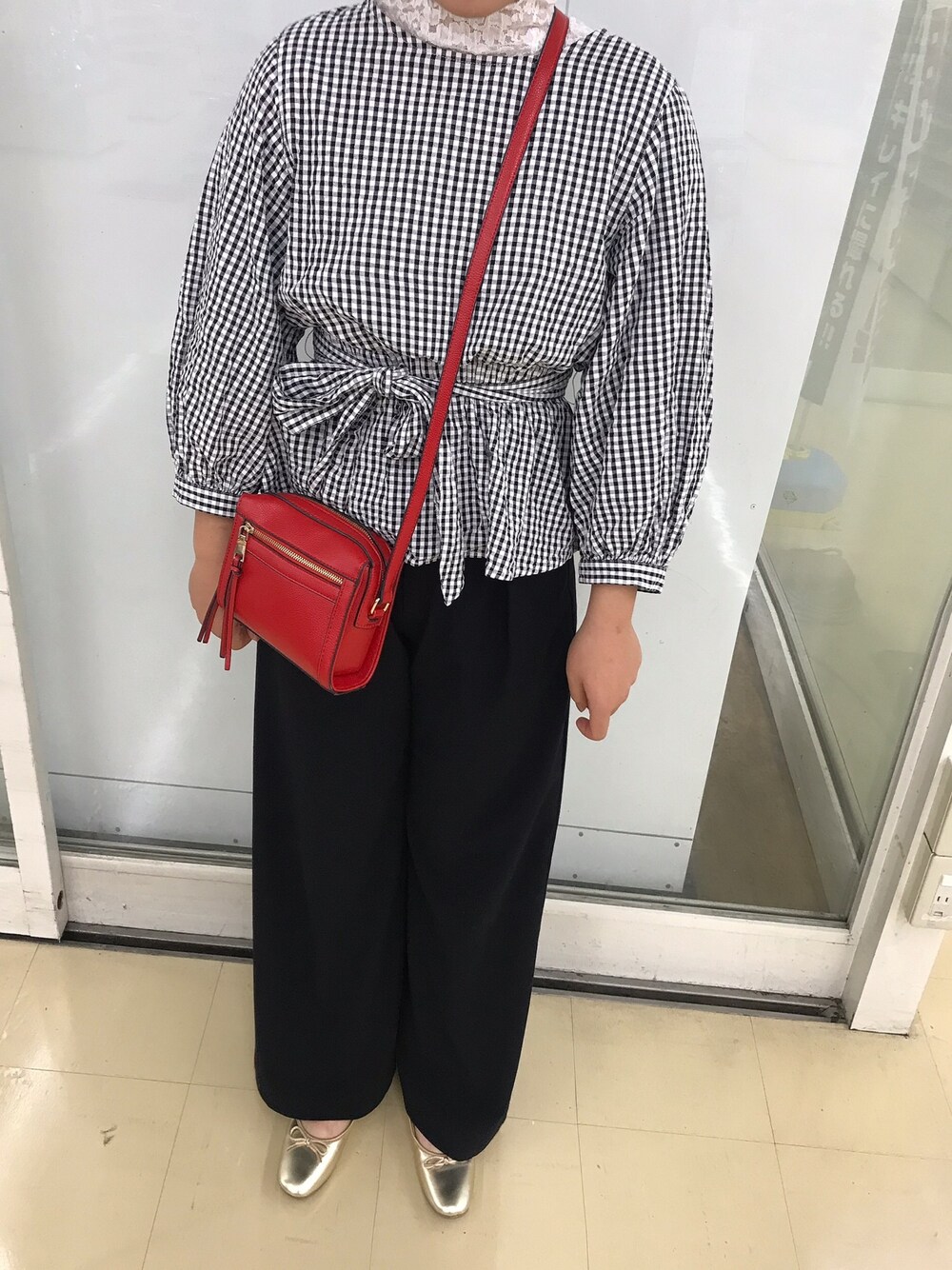 「GUのアイテム（トップス、ブラック系）」を使った、cocoroさん（レディース・156cm）の秋コーディネートの1枚目の写真