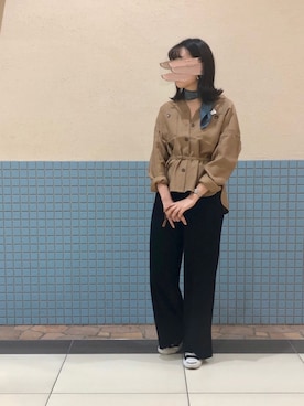 「ジャックパーセル」｜「アイテム（その他アウター）」を使った、Sakuさん（レディース・160cm）の秋コーディネート