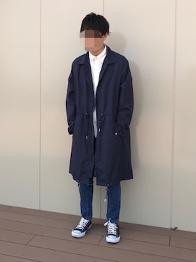 「PUBLIC TOKYO（パブリックトウキョウ）のブロークンリメイクデニム（デニムパンツ）」を使った、SuZuAさん（メンズ・170cm）の春コーディネート
