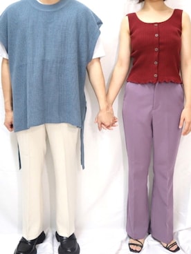 「Adoon plain（アドーンプレーン）のアイテム（ベスト）」を使った、SuZuAさん（メンズ・160cm）の秋コーディネート