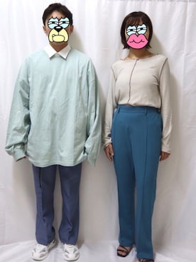 「RETRO GIRL（レトロガール）のアイテム（トップス）」を使った、SuZuAさん（メンズ・160cm）の秋コーディネート