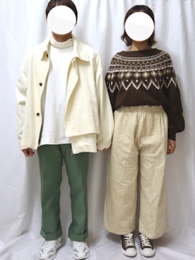 「アイテム（その他トップス、ホワイト系）」を使った、SuZuAさん（メンズ・160cm）の秋コーディネート