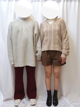「NICE CLAUP（ナイスクラップ）のアイテム（トップス）」を使った、SuZuAさん（メンズ・160cm）の秋コーディネート