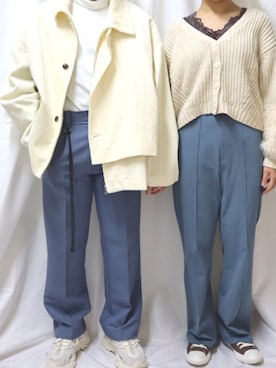 「RETRO GIRL（レトロガール）のアイテム（パンツ）」を使った、SuZuAさん（メンズ・160cm）の冬コーディネート