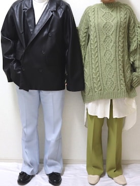 「Adoon plain（アドーンプレーン）のアイテム（パンツ）」を使った、SuZuAさん（メンズ・160cm・20代）の冬コーディネート