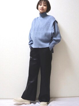「JEANASIS（ジーナシス）のアイテム（ブーツ）」を使った、SuZuAさん（メンズ・160cm）の冬コーディネート