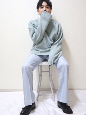 「Adoon plain（アドーンプレーン）のアイテム（パンツ）」を使った、SuZuAさん（メンズ・160cm・20代）の冬コーディネート