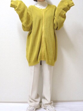 「Adoon plain（アドーンプレーン）のアイテム（カーディガン/ボレロ）」を使った、SuZuAさん（メンズ・160cm）の冬コーディネート