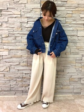 「RETRO GIRL（レトロガール）のアイテム」を使った、SuZuAさん（メンズ・160cm）の春コーディネート