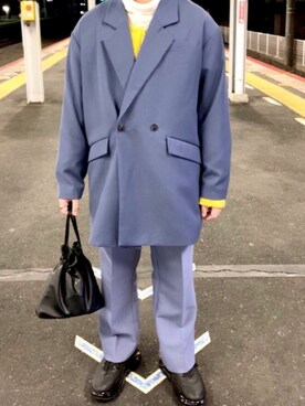 「春めきシューズ」｜「アイテム（ジャケット/アウター）」を使った、SuZuAさん（メンズ・160cm）の春コーディネート
