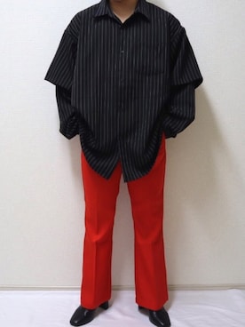 「Adoon plain（アドーンプレーン）のアイテム（パンツ）」を使った、SuZuAさん（メンズ・160cm・20代）の春コーディネート