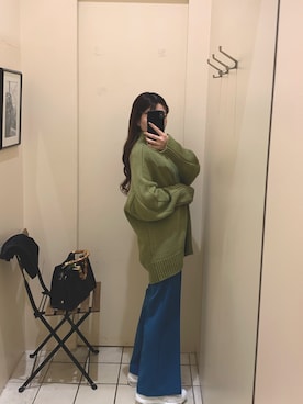 「MOUSSY（マウジー）のアイテム（ニット/セーター）」を使った、ぴぴさん（レディース・154cm）の春コーディネート