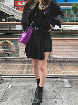 「BUBBLES（バブルス）のアイテム（パンツ）」を使った、りおさん（レディース・158cm）の秋コーディネート