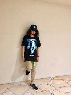 「nike sb 」｜「アイテム（アクセサリー）」を使った、藤井 すぐるさん（メンズ・170cm）の夏コーディネート