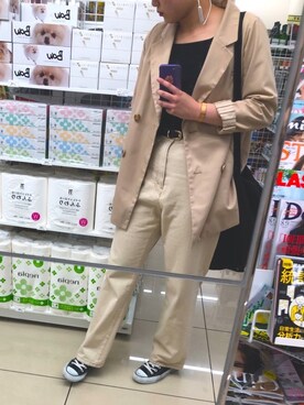 「Daniel Wellington（ダニエルウェリントン）の販売終了クラシックペティット アッシュフィールド32mm（アナログ腕時計）」を使った、nachi.さん（レディース・163cm）の夏コーディネート