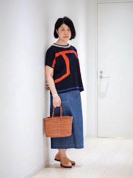「CHAMULA（チャムラ）のアイテム（スリッポン）」を使った、nagaiさん（レディース・160cm）の春コーディネート