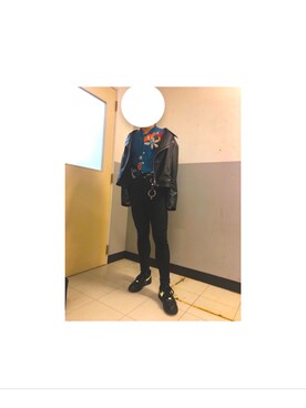「WEGO（ウィゴー）のアイテム（ライダースジャケット）」を使った、宇樹さん（メンズ・169cm）の秋コーディネート