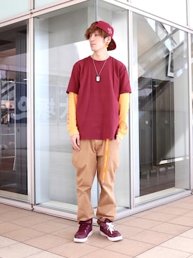 「Alpha Industries（アルファインダストリーズ）のアイテム（トップス）」を使った、ゆうさん（メンズ・178cm）の春コーディネート
