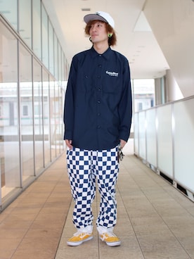 「アイテム（スニーカー、イエロー系）」を使った、ゆうさん（メンズ・178cm）の秋コーディネート