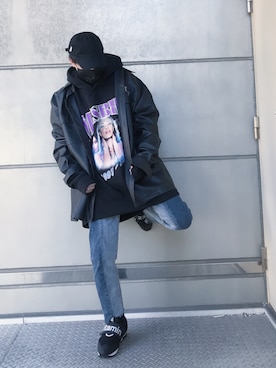 「MISBHV（ミスビヘイブ）のアイテム（パーカー）」を使った、あぷさん（メンズ・171cm）の冬コーディネート