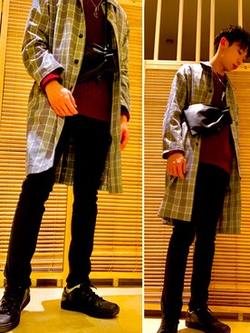 daisukEさんの「コットンカシミヤケーブルクルーネックセーター（長袖）」を使ったコーディネート