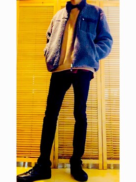 「GU（ジーユー）の（GU）スキニーフィットジーンズ（MEN ⁄ ジーンズ）」を使った、daisukEさん（メンズ・178cm）の秋コーディネート