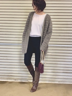 「ROOM903（ルームナインオースリー）のアイテム」を使った、ema.さん（レディース・166cm）の秋コーディネート