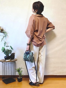 「elvence（エルベンス）のアイテム」を使った、ema.さん（レディース・166cm）の夏コーディネート