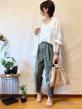 「Lagoon（ラグーン）のアイテム」を使った、ema.さん（レディース・166cm）の夏コーディネート