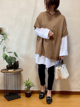 「PHILOSOPHY（フィロソフィー）のアイテム」を使った、ema.さん（レディース・166cm）の秋コーディネート