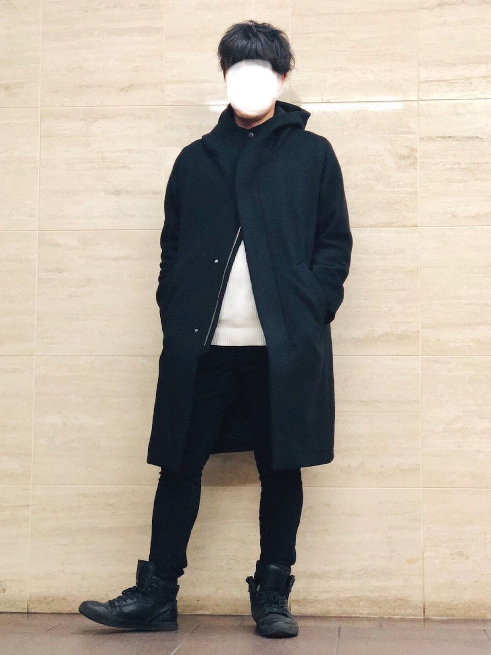 Lui's コート ブラック Lui's ハイクオリティオーバーコート ブラック