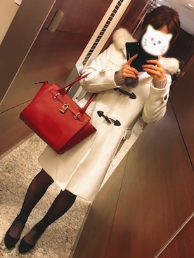 「Heather（ヘザー）のアイテム（ダッフルコート）」を使った、ひよこてんさん（レディース・166cm）の冬コーディネート