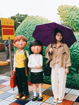 「アイテム（チノパンツ）」を使った、米立さん（レディース・160cm・20代）の夏コーディネート