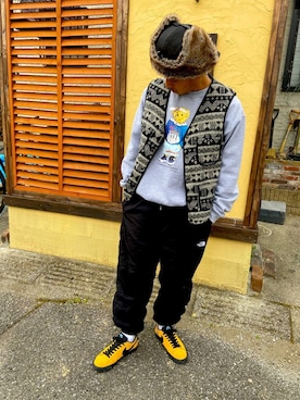 「ポロベアー」｜「アイテム（スウェット）」を使った、coseiさん（メンズ・165cm）の冬コーディネート