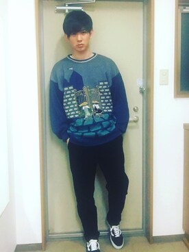 「黒髪マッシュ」｜たつーしゅさん（メンズ・182cm）の春コーディネート