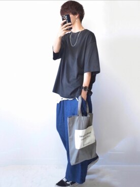 「UNIQLO U」｜「アイテム（福袋/福箱）」を使った、あすさん（メンズ・176cm）の春コーディネート