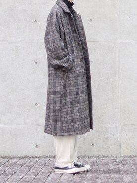 「CREARE -LINO-（クレアーレリノ）のアイテム（ステンカラーコート）」を使った、あすさん（メンズ・176cm）の冬コーディネート