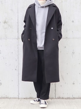 「UNIQLO（ユニクロ）のエクストラファインメリノリブタートルネックセーター（長袖）（ニット/セーター）」を使った、あすさん（メンズ・176cm）の冬コーディネート