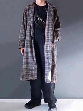 「CREARE -LINO-（クレアーレリノ）のアイテム（ステンカラーコート）」を使った、あすさん（メンズ・176cm）の冬コーディネート