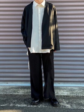 「CREARE -LINO-（クレアーレリノ）のアイテム（ノーカラージャケット）」を使った、あすさん（メンズ・176cm）の冬コーディネート