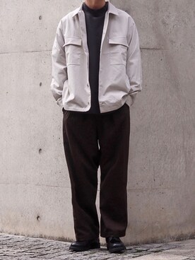 「remer（リメール）のアイテム（スラックス）」を使った、あすさん（メンズ・176cm）の冬コーディネート