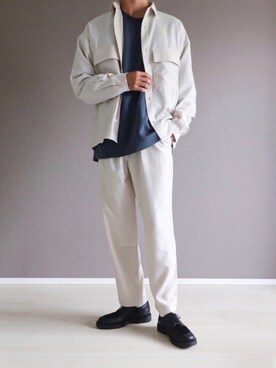 「レースアップシューズ」｜「アイテム（セットアップ）」を使った、あすさん（メンズ・176cm）の春コーディネート